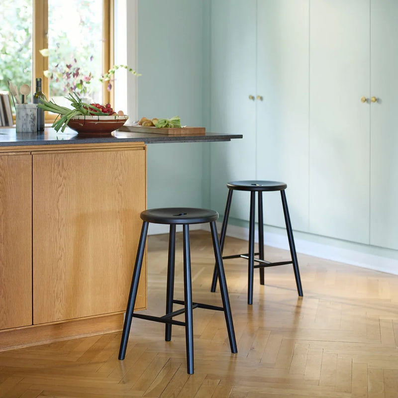 FDB Møbler J27C Counter Stool, Jet Black Painted Beech