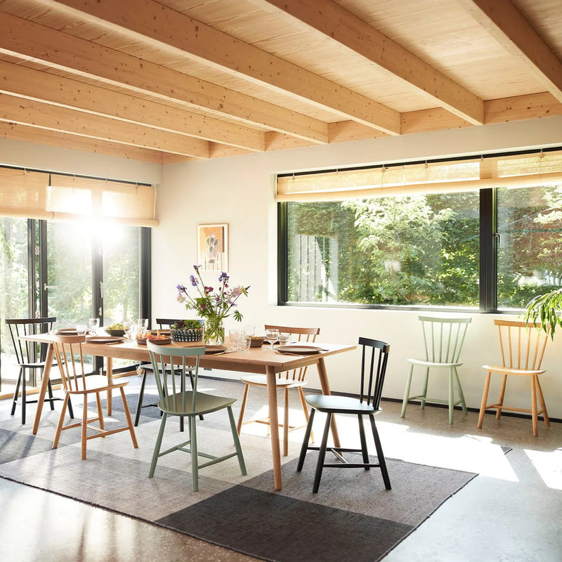 FDB Møbler J46 Dining Chair, Dusty Green Painted Beech