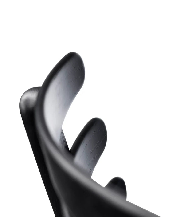 FDB Møbler J48 Chair, Nature Lacquered Oak/Black Leather