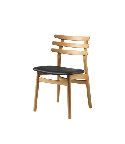 FDB Møbler J48 Chair, Nature Oiled Oak/Black Leather