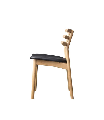 FDB Møbler J48 Chair, Oak/Black Leather