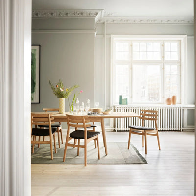 FDB Møbler J48 Chair, Oak/Black Leather