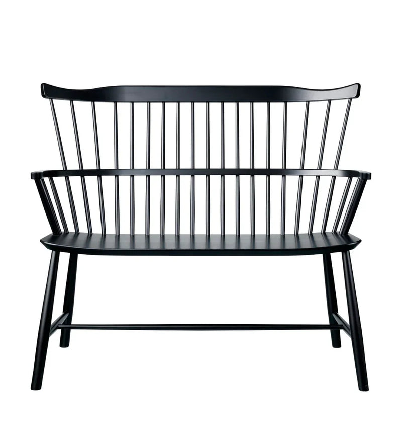 FDB Møbler J52D Bench, Jet Black Painted Beech