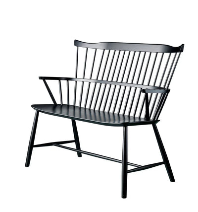 FDB Møbler J52D Bench, Jet Black Painted Beech