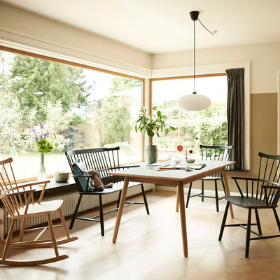 FDB Møbler J52D Bench, Jet Black Painted Beech