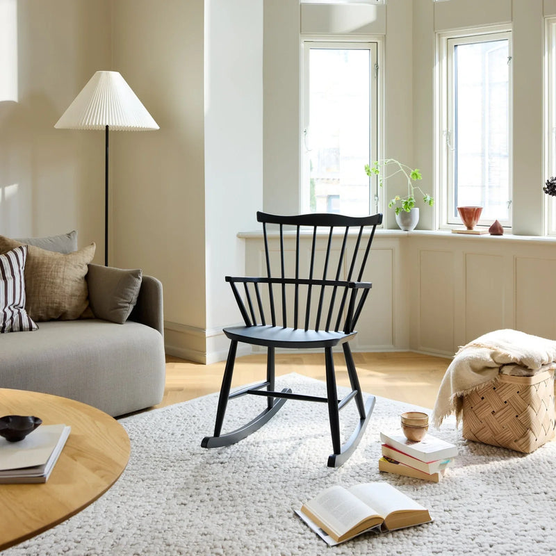 FDB Møbler J52G Rocking Chair, Jet Black Painted Beech – rosendahl.com