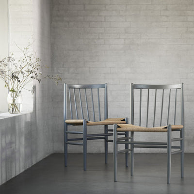 FDB Møbler J80 Chair, Blue Grey Painted Beech