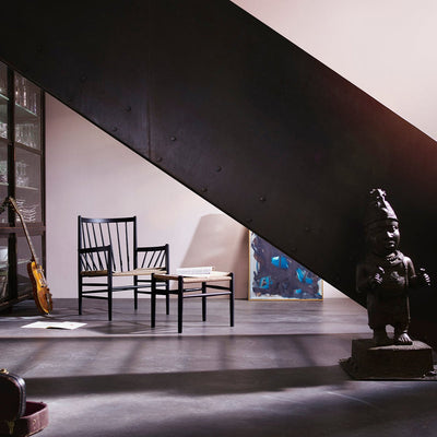 FDB Møbler J83 Stool, Jet Black Painted Beech