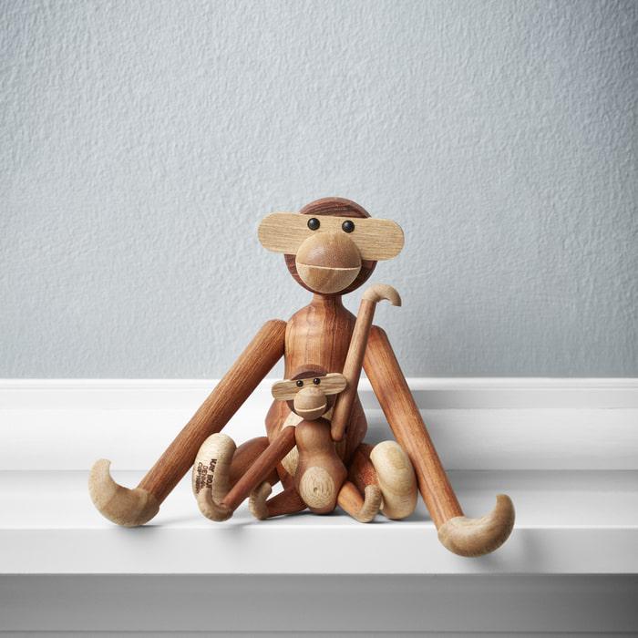 Kay Bojesen Parent & Child Monkey Set, Teak/Limba, 2 Pcs
