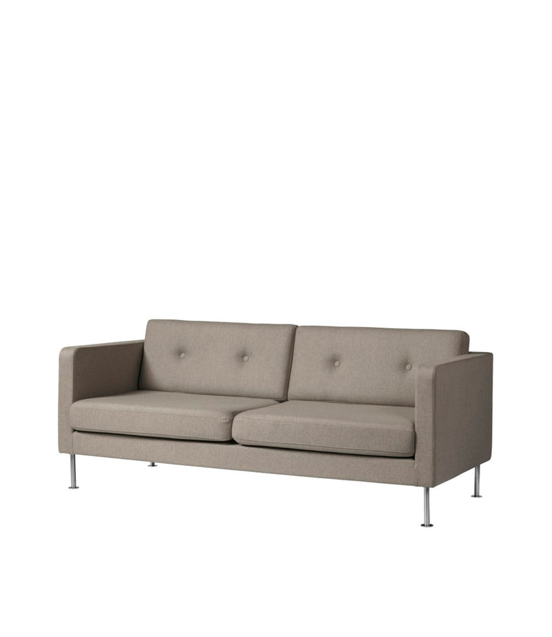 FDB Møbler L42 Firhøj 2,5 Pers. Couch, Steel/Light Brown