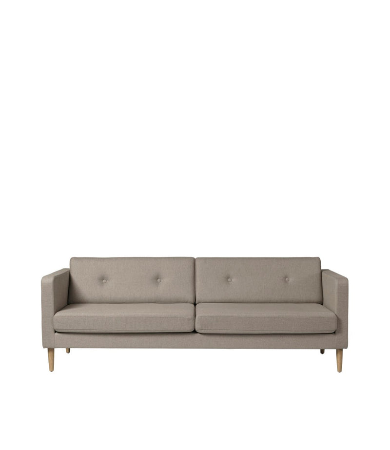 FDB Møbler L42 Firhøj 2,5 Pers. Couch, Oak/Beige