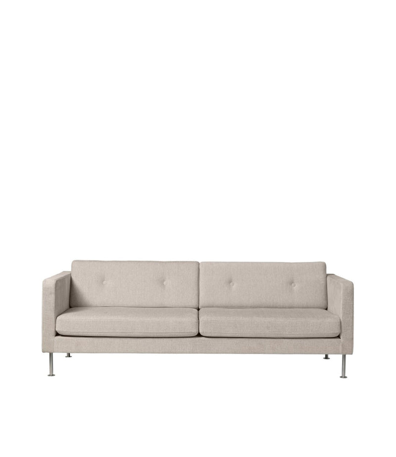 FDB Møbler L42 Firhøj 2,5 Pers. Couch, Steel/Beige