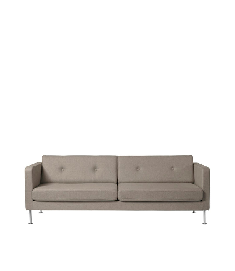 FDB Møbler L42 Firhøj 3 Pers. Couch, Steel/Light Brown