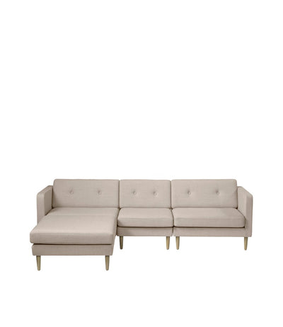 FDB Møbler L42 Firhøj Pouf Module, Nature Lacquered Oak/Beige