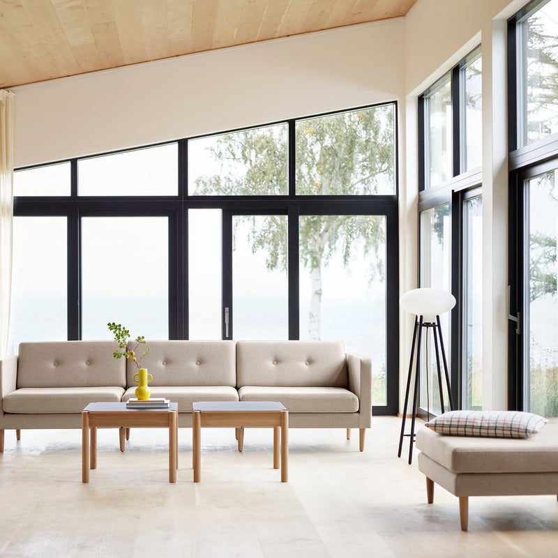 FDB Møbler L42 Firhøj Pouf Module, Nature Lacquered Oak/Beige