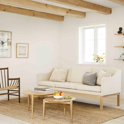 FDB Møbler L43 MK46 3 Pers. Couch, Nature Lacquered Oak/Beige