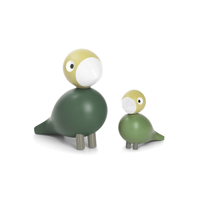 Kay Bojesen Liv & Lykke Bird Pair, Green, H: 3.9