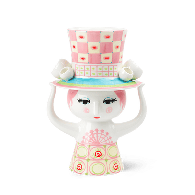 Bjørn Winblad Lady With Hat Vase, Pink/Yellow