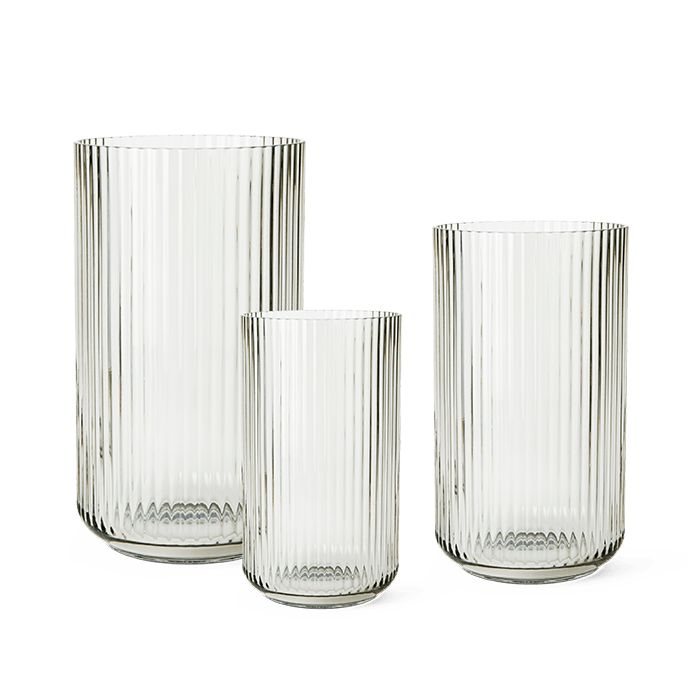 Lyngby Porcelæn Vase Set, Smoked Glass, 3 pc.