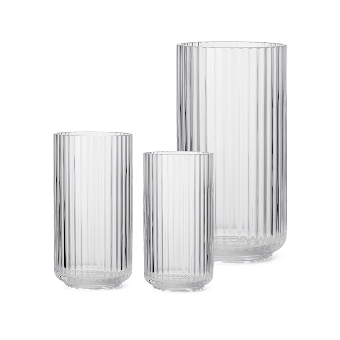 Lyngby Porcelæn Vase Set, Clear Glass, 3 pc.