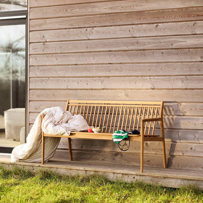 FDB Møbler M11 Sammen 3-Pers. Garden Bench With Backrest, Solid Nature Oiled Teak
