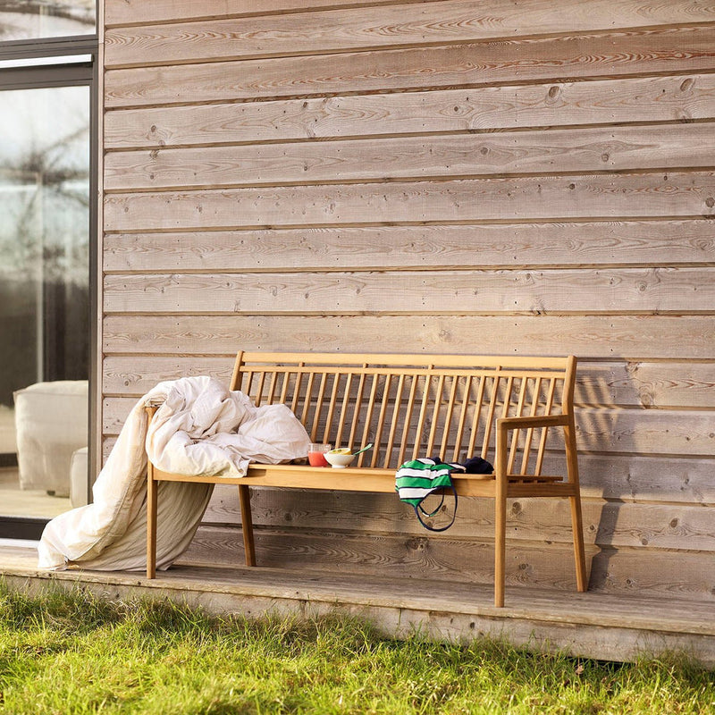 FDB Møbler M11 Sammen 3-Pers. Garden Bench With Backrest, Solid Nature Oiled Teak