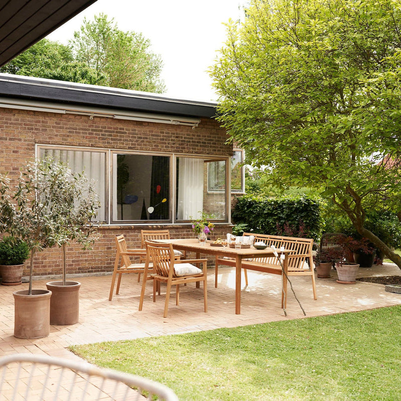 FDB Møbler M11 Sammen 3-Pers. Garden Bench With Backrest, Solid Nature Oiled Teak