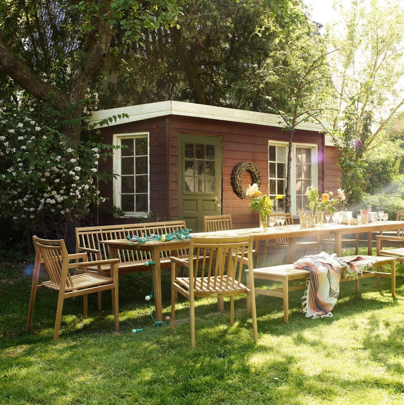 FDB Møbler M11 Sammen 3-Pers. Garden Bench With Backrest, Solid Nature Oiled Teak