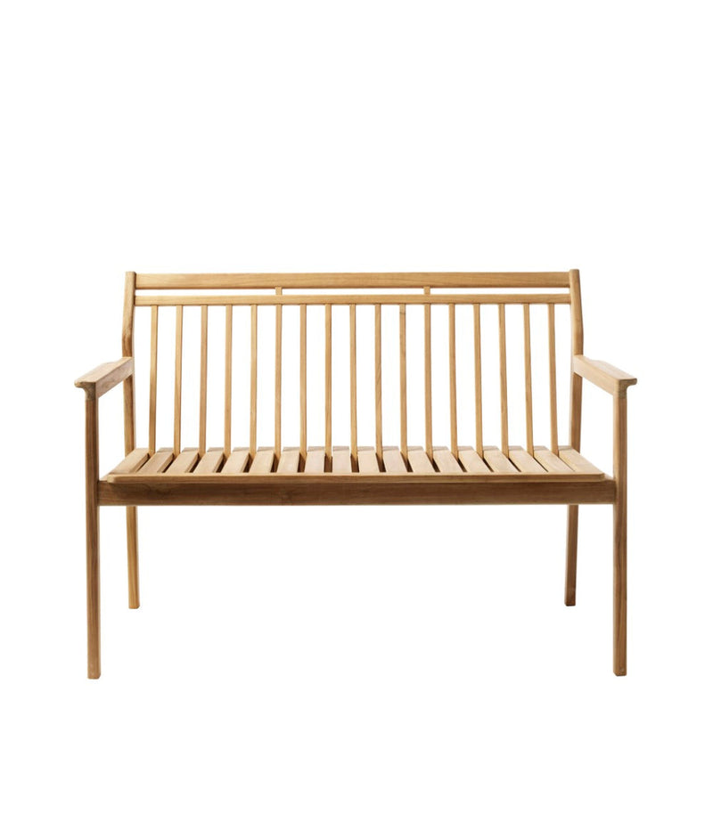 FDB Møbler M12 Sammen 2 Pers. Garden Bench With Backrest, Solid Nature Oiled Teak
