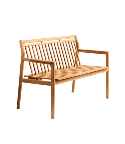 FDB Møbler M12 Sammen 2 Pers. Garden Bench With Backrest, Solid Nature Oiled Teak