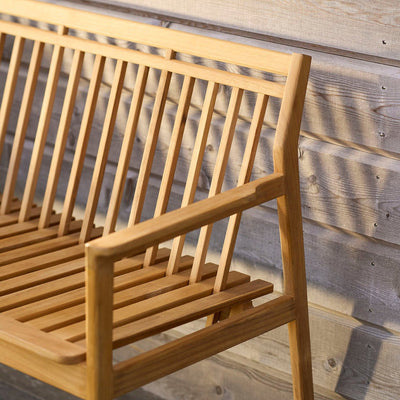 FDB Møbler M12 Sammen 2 Pers. Garden Bench With Backrest, Solid Nature Oiled Teak