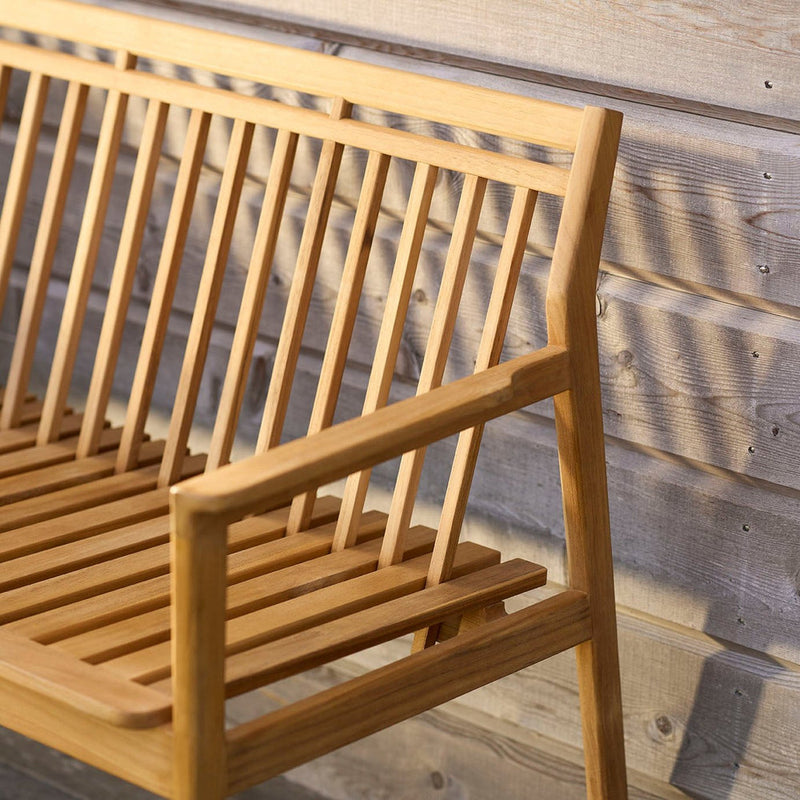 FDB Møbler M12 Sammen 2 Pers. Garden Bench With Backrest, Solid Nature Oiled Teak