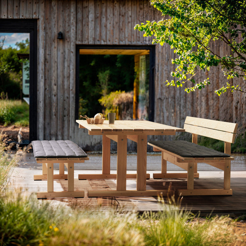 FDB Møbler M16 Ermelunden Bench With Backrest, Nature Oiled Pine