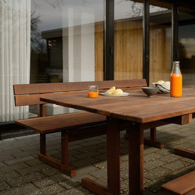 FDB Møbler M16 Ermelunden Bench With Backrest, Nature Oiled Thermo Ash