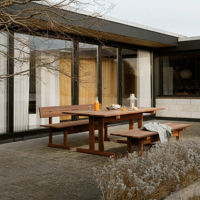 FDB Møbler M16 Ermelunden Bench With Backrest, Nature Oiled Thermo Ash