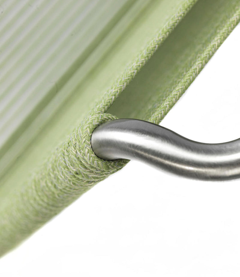 FDB Møbler M20L Teglgaard Lounge Cord Chair, Stainless Steel/Brushed Green