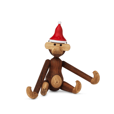 Kay Bojesen Monkey with Santa's Cap, Small, Teak/Limba