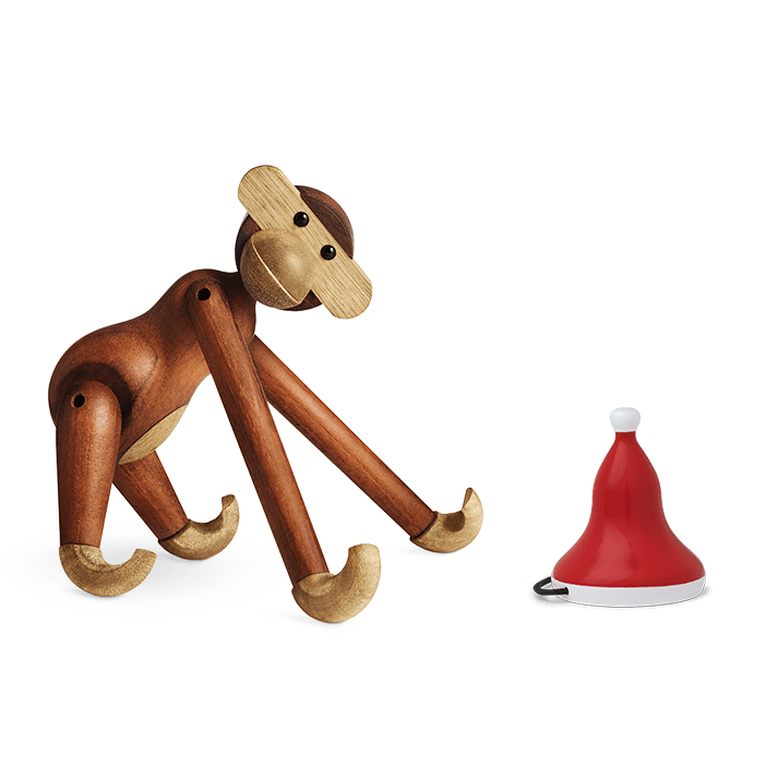 Kay Bojesen Monkey with Santa's Cap, Teak/Limba, Small – rosendahl.com