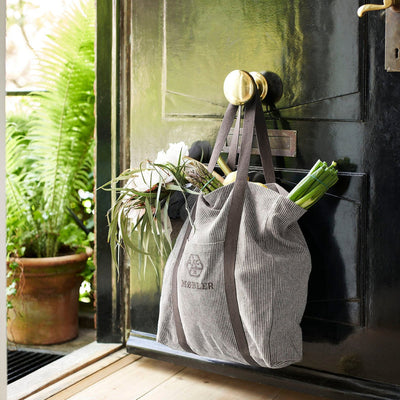 FDB Møbler R15 Colorline Tote bag, White/Grey Cotton, Small