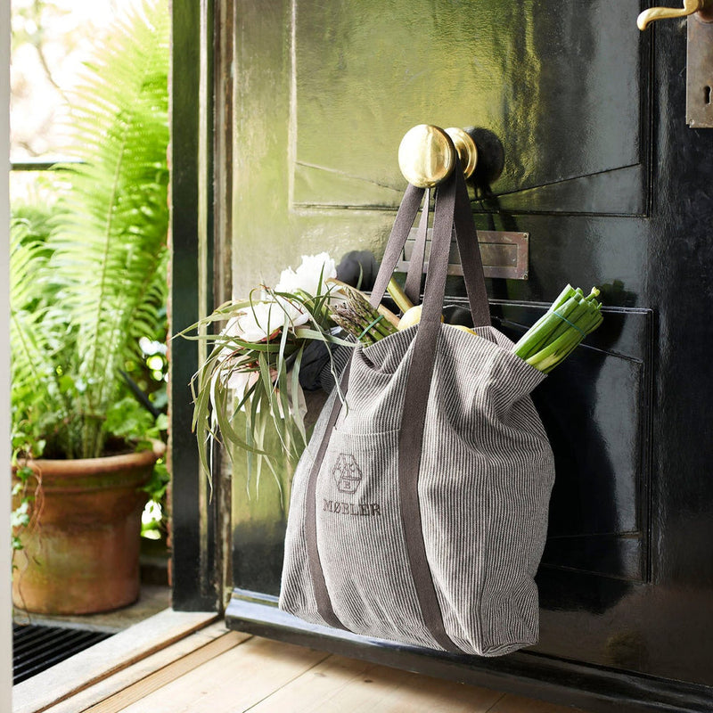 FDB Møbler R15 Colorline Tote bag, White/Grey Cotton, Small