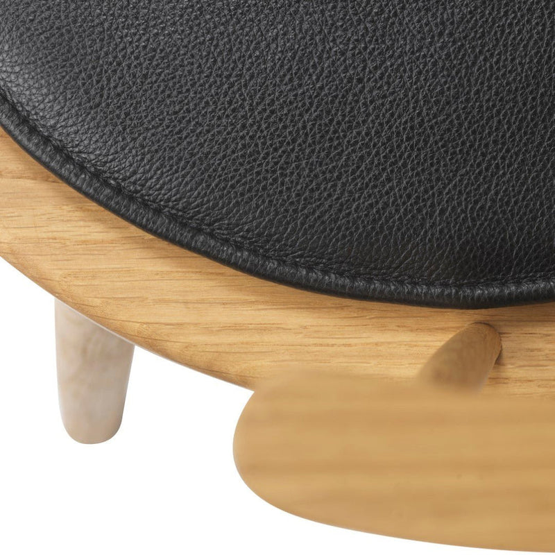 FDB Møbler R5 Nøje Seat Cushion, Black Leather, Fits J18