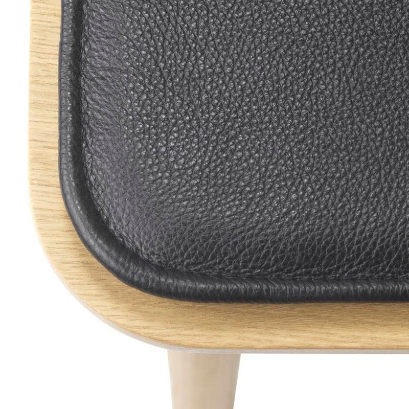 FDB Møbler R5 Nøje Seat Cushion, Black Leather, Fits J48