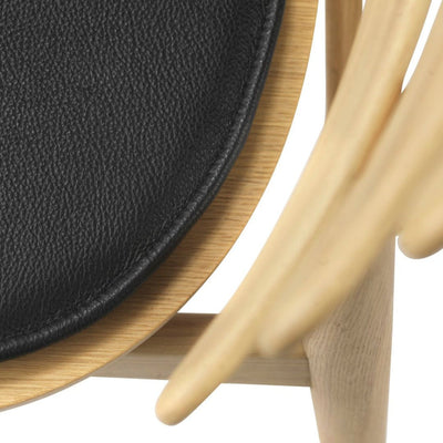 FDB Møbler R5 Nøje Seat Cushion, Black Leather, Fits J48