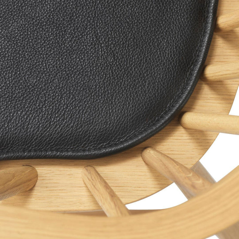 FDB Møbler R5 Nøje Seat Cushion, Black Leather, Fits J52D/J52G