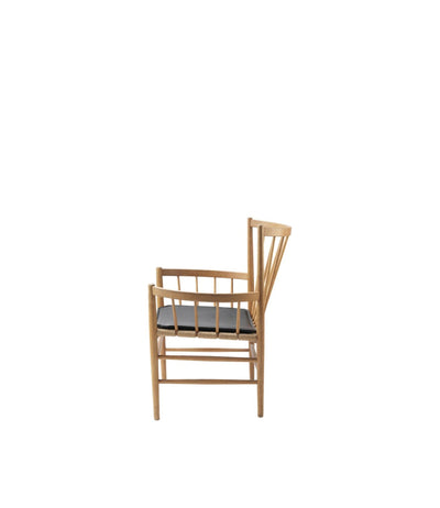 FDB Møbler R5 Nøje Seat Cushion, Black Leather, Fits J82