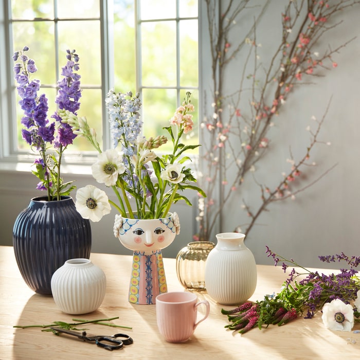 Bjørn Wiinblad Eva Vase, Pink/Blue, H: 9.3