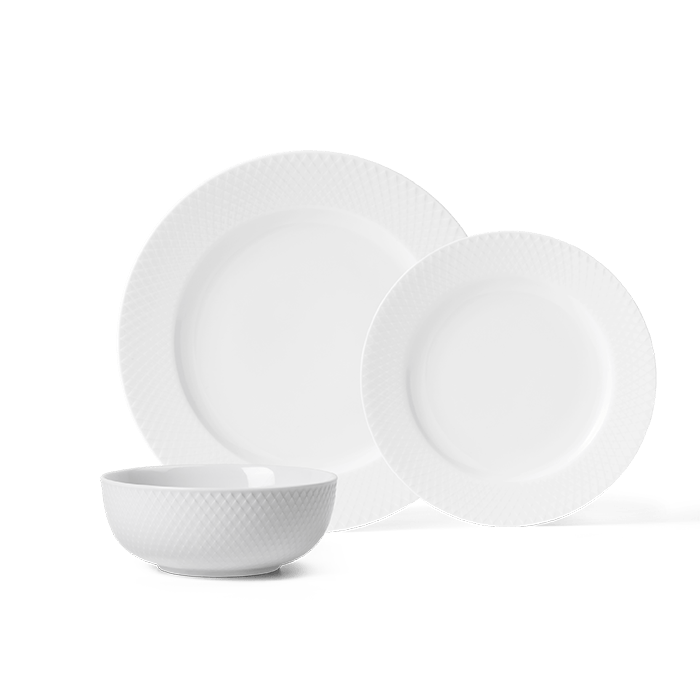 Lyngby Porcelæn Rhombe Dinnerware Set for 1, 3 pc.