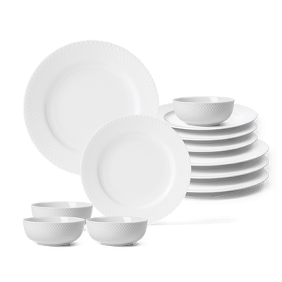 Lyngby Porcelæn Rhombe Dinnerware Set for 4 (12pc)