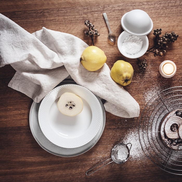Lyngby Porcelæn Rhombe Plate, White – rosendahl.com