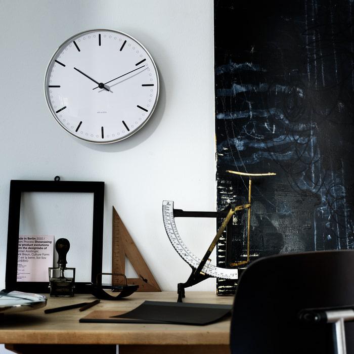Arne Jacobsen City Hall Wall Clock, Large, Ø: 11.4